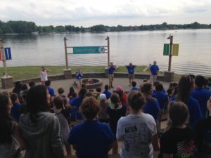 Camp Crosley YMCA evening campfire