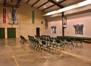 Image of several chairs set up in the Kiva/multipurpose center