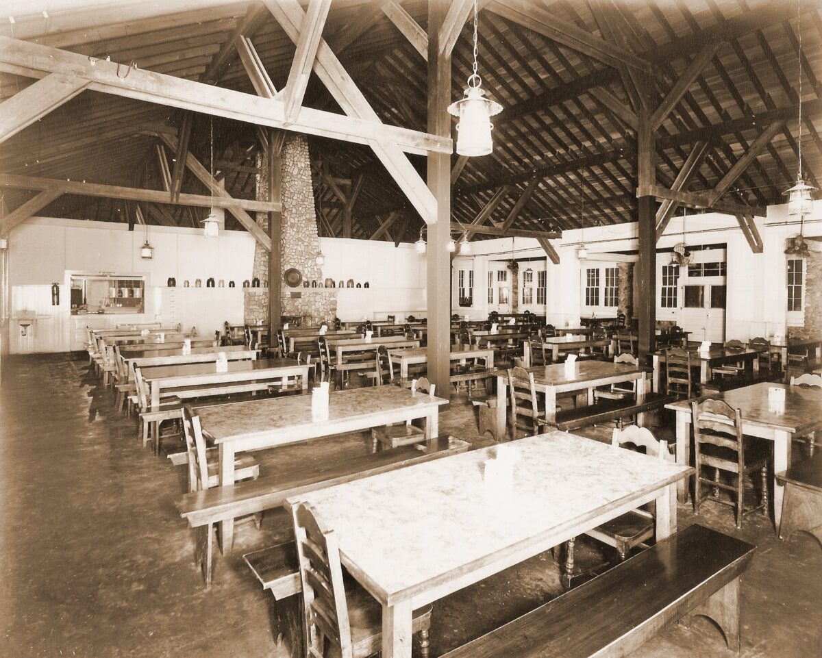 Photo of the original Camp Crosley dining hall.