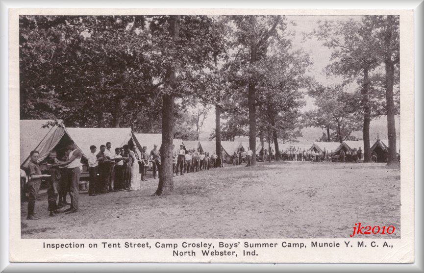Old photo of a Camp Crosely tent inspection.
