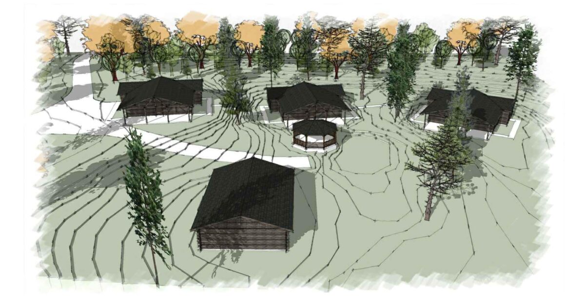 A drawing of the Hilltop Cabin renovation plans.