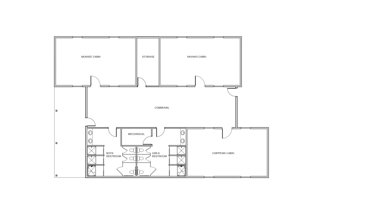 Drawing of the Lakeside Cabin renovation plan.