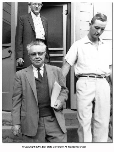 Photo of John Graham exiting the Pettyjohn Chapel.